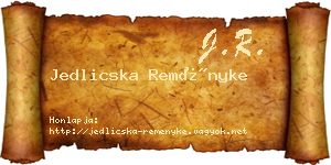 Jedlicska Reményke névjegykártya